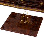 Настольный письменный набор с часами и визитницами из природного камня обсидиана Royal Present варинант исполнения - 2 | Loft Concept в Перми