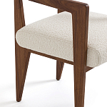 Кресло обеденное Alcove White Boucle из массива ореха варинант исполнения - 5 | Loft Concept в Перми