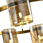 Люстра светодиодная с 8-ю цилиндрическими плафонами янтарного цвета из стекла и стали Andrea Сhandelier Amber варинант исполнения - 4 | Loft Concept в Перми