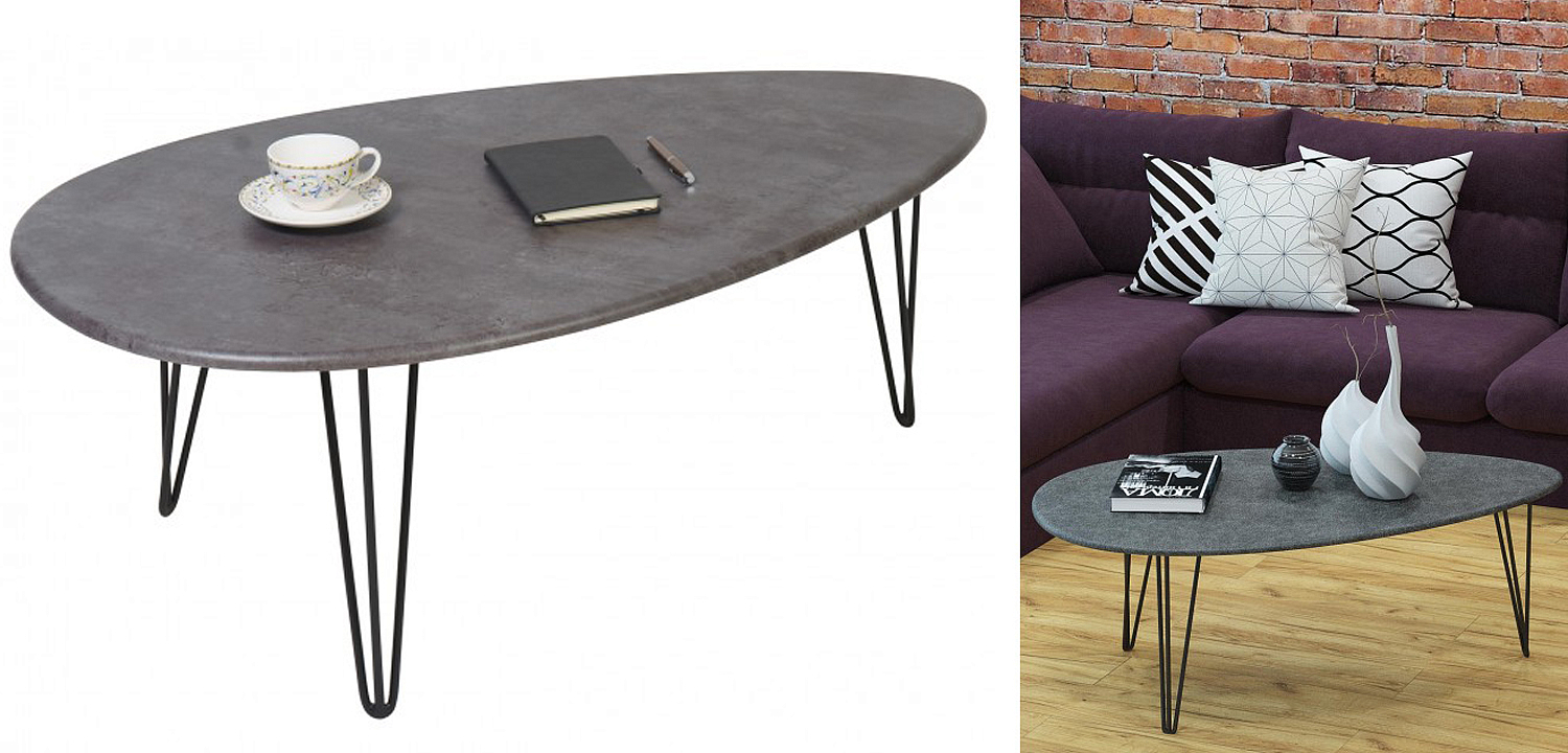 Кофейный стол Dorian Coffee Table gray Кофейный стол Dorian Coffee Table gray - Loft-Concept в Перми