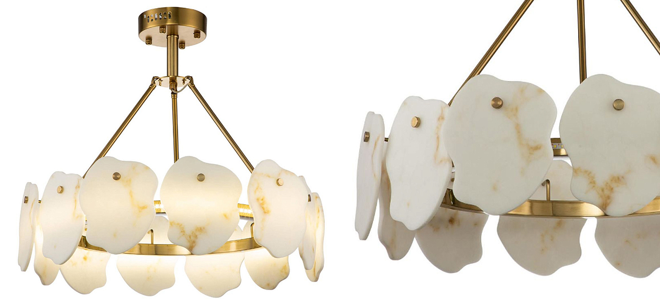 Люстра Мрамор Lucretia Marble Round Chandelier 60 см Люстра Мрамор Lucretia Marble Round Chandelier 60 см - Loft-Concept в Перми