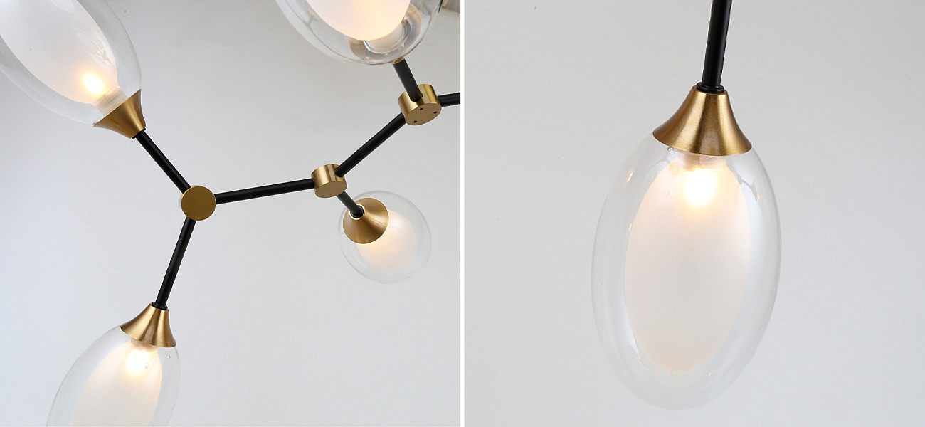 Люстра с плафонами из двойного стекла BUBBLE CHANDELIER Люстра с плафонами из двойного стекла BUBBLE CHANDELIER - Loft-Concept в Перми
