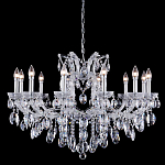 Люстра подвесная с 12-ю лампочками и прозрачными хрустальными подвесками на хромированном основании Crystal lamps варинант исполнения - 1 | Loft Concept в Перми