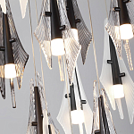 Люстра каскадная с 12-ю рельефными прозрачными плафонами Glass Pod  варинант исполнения - 6 | Loft Concept в Перми