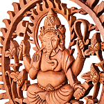 Панно из дерева круглое Ганеша Panel With Animals варинант исполнения - 2 | Loft Concept в Перми