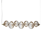 Подвесной светильник линейный с 7-ю рифлеными стеклянными шарами Marcelh Light варинант исполнения - 1 | Loft Concept в Перми