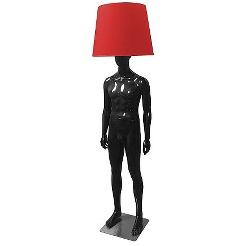 Лампа MALE MANNEQUIN LAMP с абажуром открытый позинг Глянцевый черный Черный матовый Глянцевый белый Белый матовый Серый матовый Золотой Красный Шампань в Перми | Loft Concept 