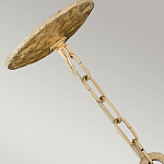 Люстра подвесная с широким белым текстильным абажуром и вертикальными декоративными элементами Hinkley варинант исполнения - 3 | Loft Concept в Перми