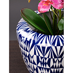 Кашпо с орнаментом в сочетании белого и синего цвета Artistic Flowerpot варинант исполнения - 2 | Loft Concept в Перми