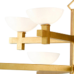 Люстра золотая с 8-ю молочными плафонами в виде чаши Tiers of Clear Lines варинант исполнения - 2 | Loft Concept в Перми