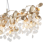 Люстра линейная с подвесками в форме монеток и золотистыми круглыми элементами из металла в виде лепестков FAIRYTREE Light варинант исполнения - 5 | Loft Concept в Перми