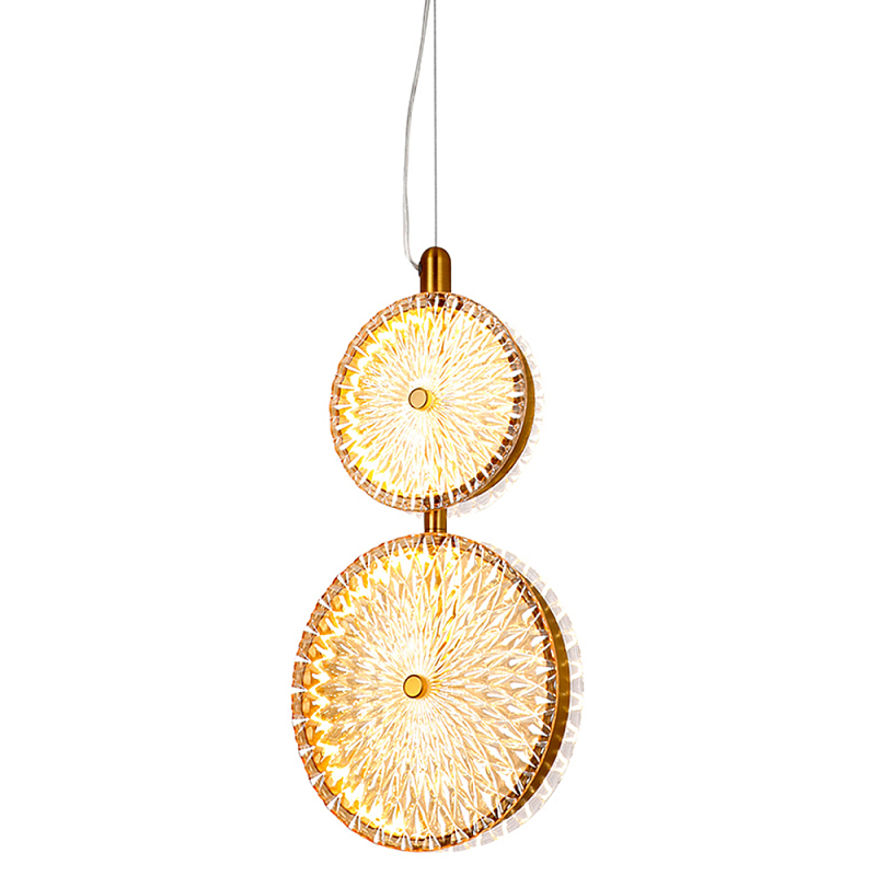 Подвесной светильник с плафонами из рельефного стекла Peony Glass Bronze Two Прозрачный Бронза Черный Подвесной светильник с плафонами из рельефного стекла Peony Glass Bronze Two Прозрачный Бронза Черный в Перми | Loft Concept