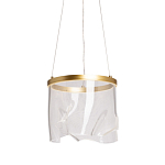 Подвесной светильник цилиндрической формы с прозрачным волнистым плафоном Wave Line варинант исполнения - 1 | Loft Concept в Перми