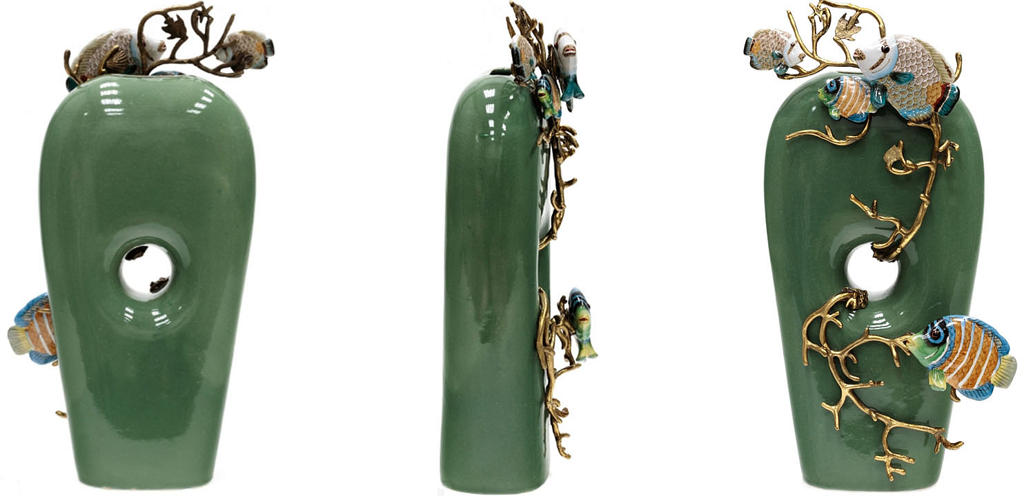 Ваза Colored Fish Vase green Ваза Colored Fish Vase green - Loft-Concept в Перми