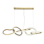 Люстра подвесная с 5-ю асимметричными кольцами и декоративными элементами в виде кристаллов Ring Horizontal варинант исполнения - 1 | Loft Concept в Перми