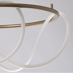 Люстра подвесная круглая золотого цвета с белыми изогнутыми световыми линиями Luke Lampco Tracer Lamp варинант исполнения - 4 | Loft Concept в Перми