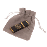 Флешка на 16 гб с декоративной металлической вставкой Герба РФ из натурального камня Обсидиан Черный Stone Flash Drive варинант исполнения - 4 | Loft Concept в Перми