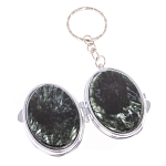 Зеркало брелок карманное двухстороннее из натурального камня Серафинит Stone Mirrors варинант исполнения - 2 | Loft Concept в Перми