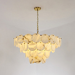 Люстра подвесная четырехъярусная с подвесками в форме дисков Cryptocrystalline Stone варинант исполнения - 5 | Loft Concept в Перми