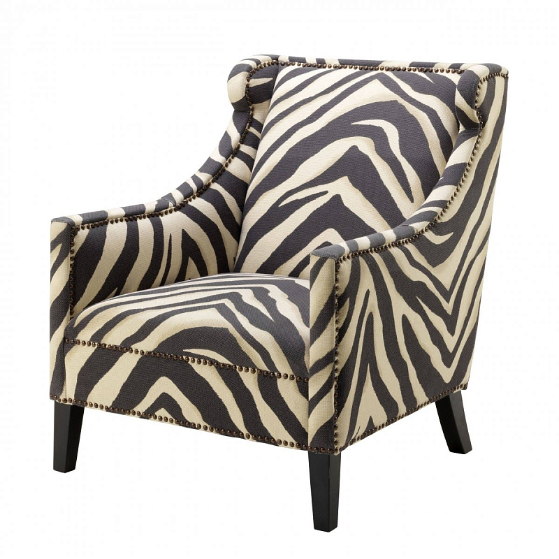 Кресло Chair Jenner Zebra Черно-белый Черный в Перми | Loft Concept 