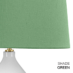 Настольная лампа с белым фигурным основанием на латунном основании и зеленым тканевым конусным абажуром Elstead Lighting варинант исполнения - 6 | Loft Concept в Перми