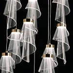 Люстра каскадная с 10-ю прозрачными плафонами Wave Line варинант исполнения - 6 | Loft Concept в Перми