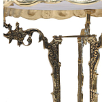 Стол бронзовый круглый с мраморной столешницей Coffee De Bronze варинант исполнения - 1 | Loft Concept в Перми