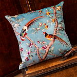 Подушка декоративная с изображением птиц в саду Chinoiserie Birds in the Peach Orchard Cushion варинант исполнения - 2 | Loft Concept в Перми
