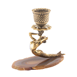 Подсвечник из натурального камня агат светло-коричневый Stone Candlestick варинант исполнения - 2 | Loft Concept в Перми