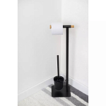 Держатель для туалетной бумаги с подвесным ершиком Black Bathroom Accessory варинант исполнения - 5 | Loft Concept в Перми