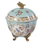 Шкатулка голубого цвета с цветочными орнаментами Blue Garden варинант исполнения - 1 | Loft Concept в Перми