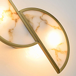 Бра с двумя полукруглыми плафонами из искусственного алебастра в бронзовой оправе Marbella варинант исполнения - 4 | Loft Concept в Перми