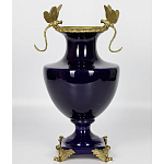Ваза темно-синего цвета из фарфора с бронзовыми стрекозами Eden Garden porcelain and bronze варинант исполнения - 2 | Loft Concept в Перми