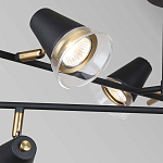 Потолочный светильник с конусообразными плафонами с контрастным сочетанием бронзы и глубоким черным цветом Aurika варинант исполнения - 3 | Loft Concept в Перми