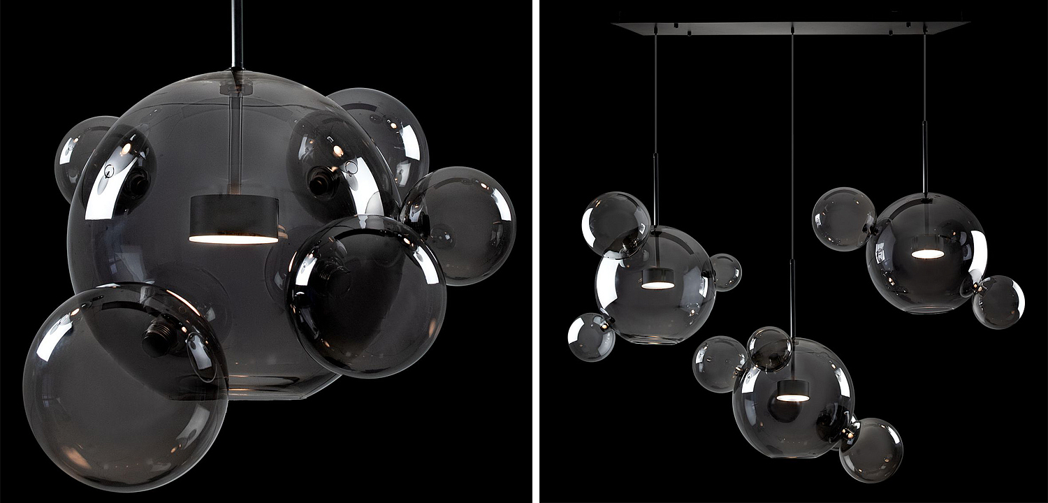 Люстра Giopato & Coombes Linear Chandelier Bubble smoky Люстра Giopato & Coombes Linear Chandelier Bubble smoky - Loft-Concept в Перми