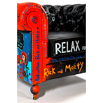 Кресло "Умный Умник" Rick and Morty graffiti chair натуральная кожа  варинант исполнения - 9 | Loft Concept в Перми