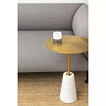 Кофейный столик с круглой столешницей на белом мраморном основании Original Foundation варинант исполнения - 1 | Loft Concept в Перми