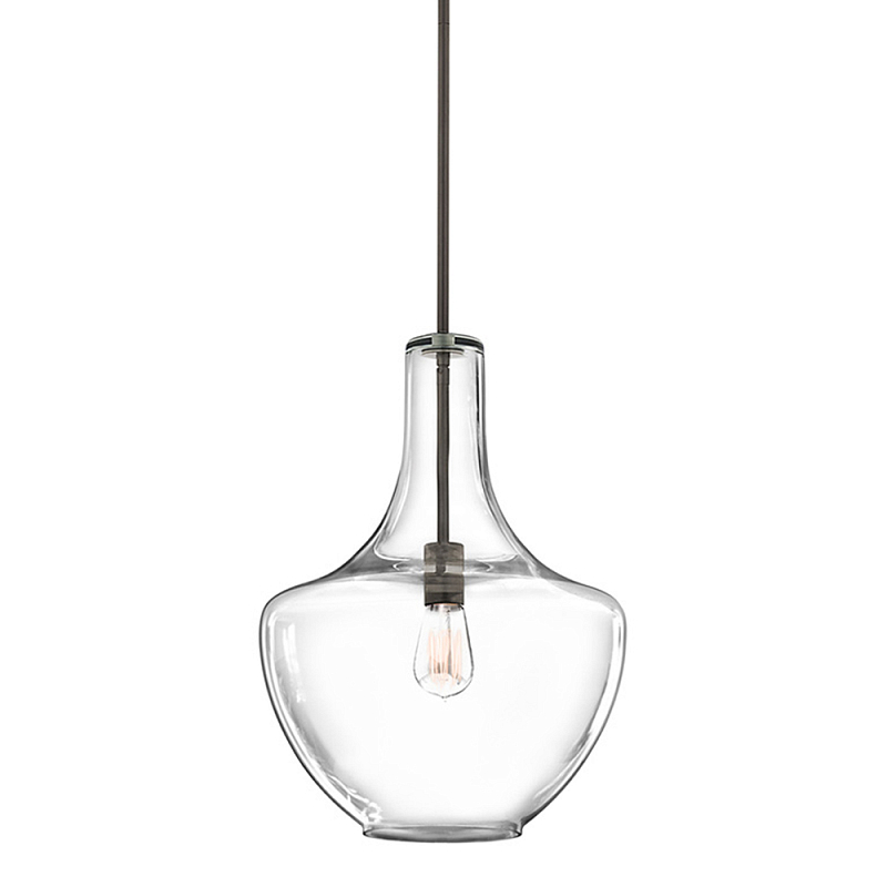 Подвесной светильник прозрачный стеклянный органической формы Kichler Бронза Прозрачное Стекло в Перми | Loft Concept 