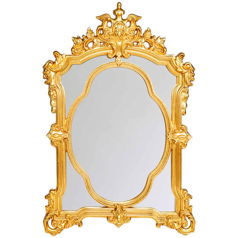 Зеркало с ажурной раме золотого цвета Classic Ornament Mirror Золотой Зеркало в Перми | Loft Concept 