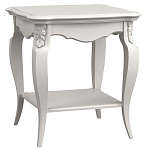 Стол журнальный белый из массива бука с полкой в стиле прованс White Provence варинант исполнения - 2 | Loft Concept в Перми