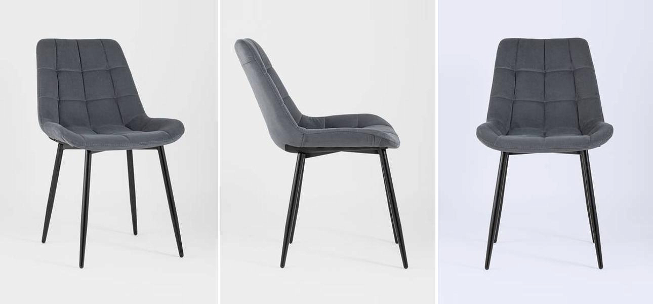 Стул NANCY Chair Темно-Серый Цвет Черные Ножки Стул NANCY Chair Темно-Серый Цвет Черные Ножки - Loft-Concept в Перми