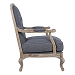 Кресло с пуфом с мягкой обивкой из льна Edward Armchair grey варинант исполнения - 2 | Loft Concept в Перми