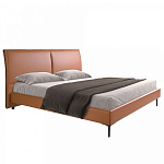 Кровать двуспальная коричневая из экокожи Modern Look варинант исполнения - 1 | Loft Concept в Перми