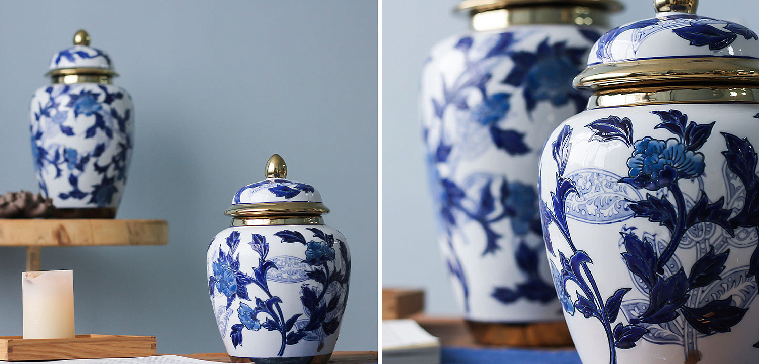 Вазы Porcelain Oriental Blue Ornament Vases Вазы Porcelain Oriental Blue Ornament Vases - Loft-Concept в Перми