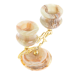 Подсвечник двухрожковый из натурального камня оникс Stone Candlestick варинант исполнения - 3 | Loft Concept в Перми