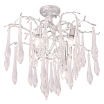 Люстра потолочная с прозрачными стеклянными подвесками в форме капель Droplet Chandelier варинант исполнения - 1 | Loft Concept в Перми