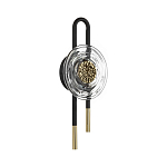 Бра черного цвета с круглым прозрачным стеклянным плафоном Virelia  варинант исполнения - 1 | Loft Concept в Перми