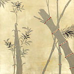Обои ручная роспись Bamboo Dark Lacquer on Deep Rich Gold gilded tea paper варинант исполнения - 2 | Loft Concept в Перми