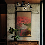 Потолочный светильник с конусообразными плафонами с контрастным сочетанием бронзы и глубоким черным цветом Aurika варинант исполнения - 4 | Loft Concept в Перми