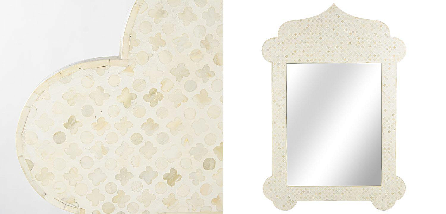 Зеркало Bone Inlay Dome Mirror beige Зеркало Bone Inlay Dome Mirror beige - Loft-Concept в Перми